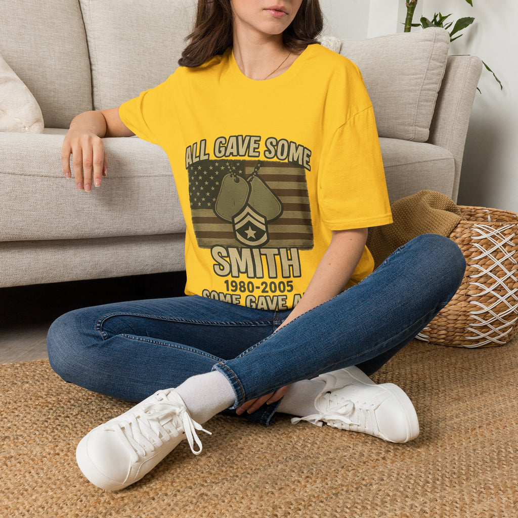 Custom Veteran Shirt | All Gave Some Some Gave All | Personalized Veterans Day Gift | Military Family Pride Tshirt with Name & Dates