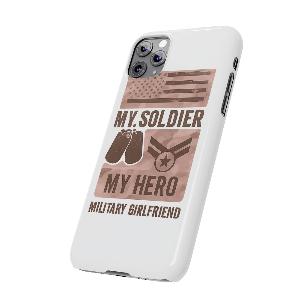 Military Girlfriend Phone Case Rose Gold Camouflage My Soldier My Hero Gift for Army Navy Air Force Girlfriend