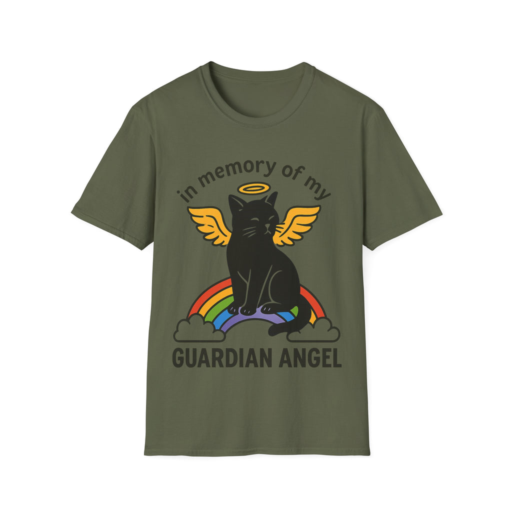 Rainbow Bridge Cat Memorial Shirt, Guardian Angel Cat Tshirt, Pet Loss Sympathy Gift, Cat Remembrance Shirt, Cat Lover Grief Gift