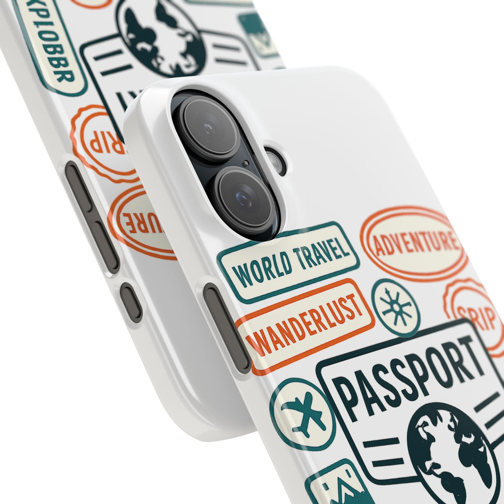 Passport Stamp Phone Case World Travel Gift Wanderlust Adventure Traveler Bucket List Globetrotter Trip Souvenir Explorer Map