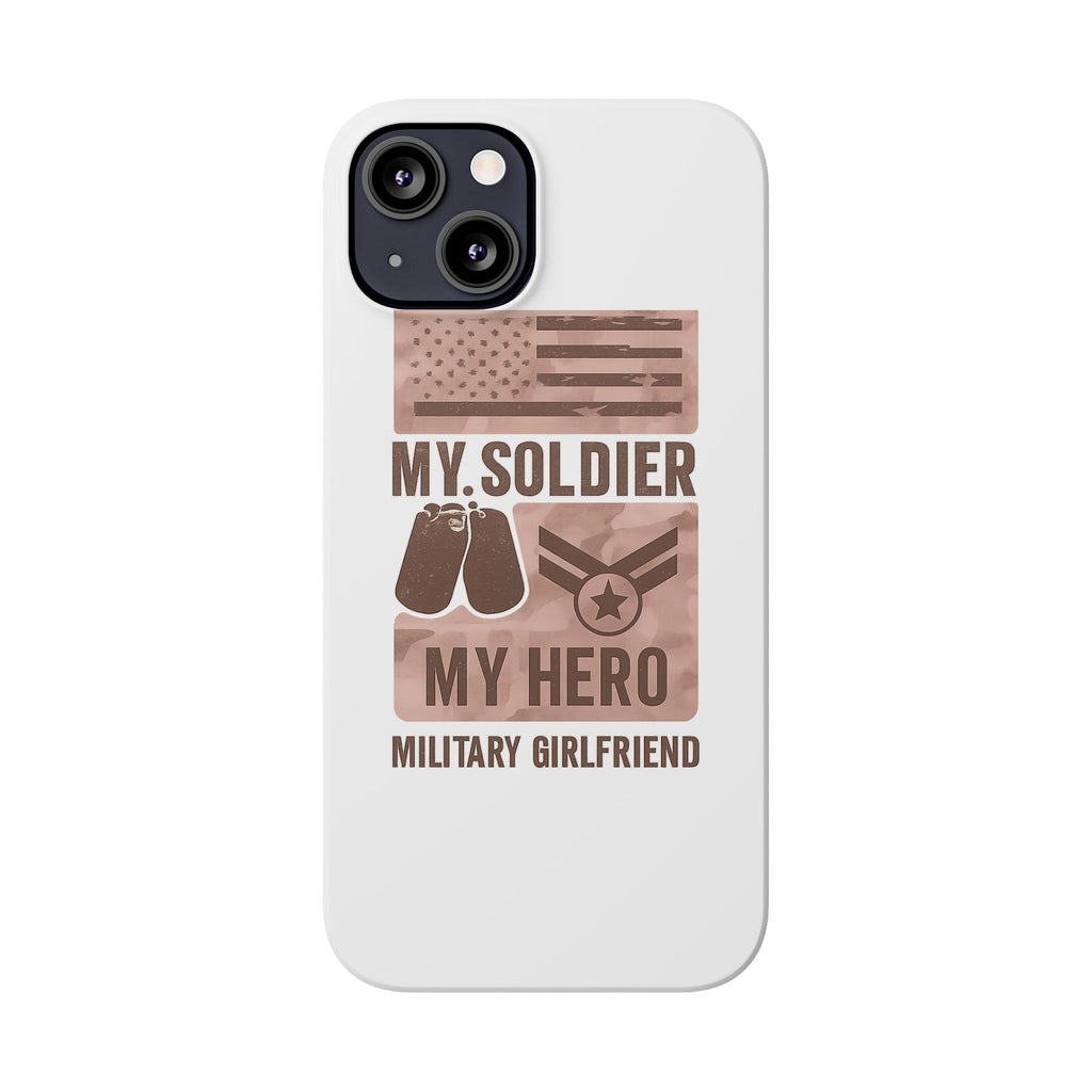 Military Girlfriend Phone Case Rose Gold Camouflage My Soldier My Hero Gift for Army Navy Air Force Girlfriend