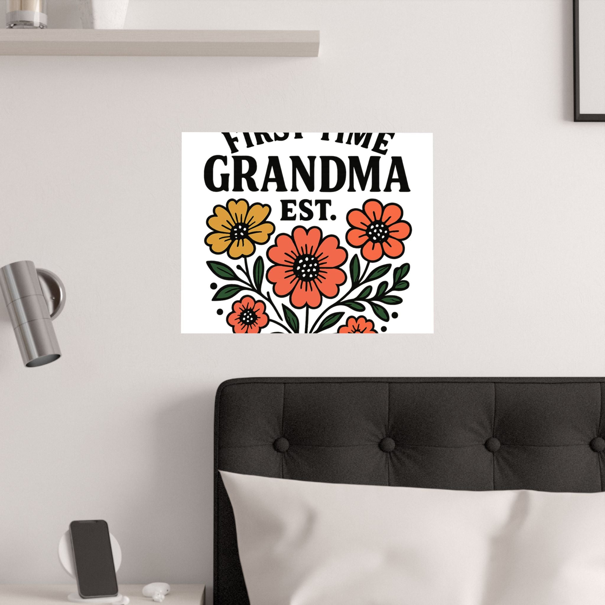 First Time Grandma Est 2025 Print, New Grandmother Gift, Pregnancy Announcement, Grandma to Be Wall Art, Floral Botanical Decor