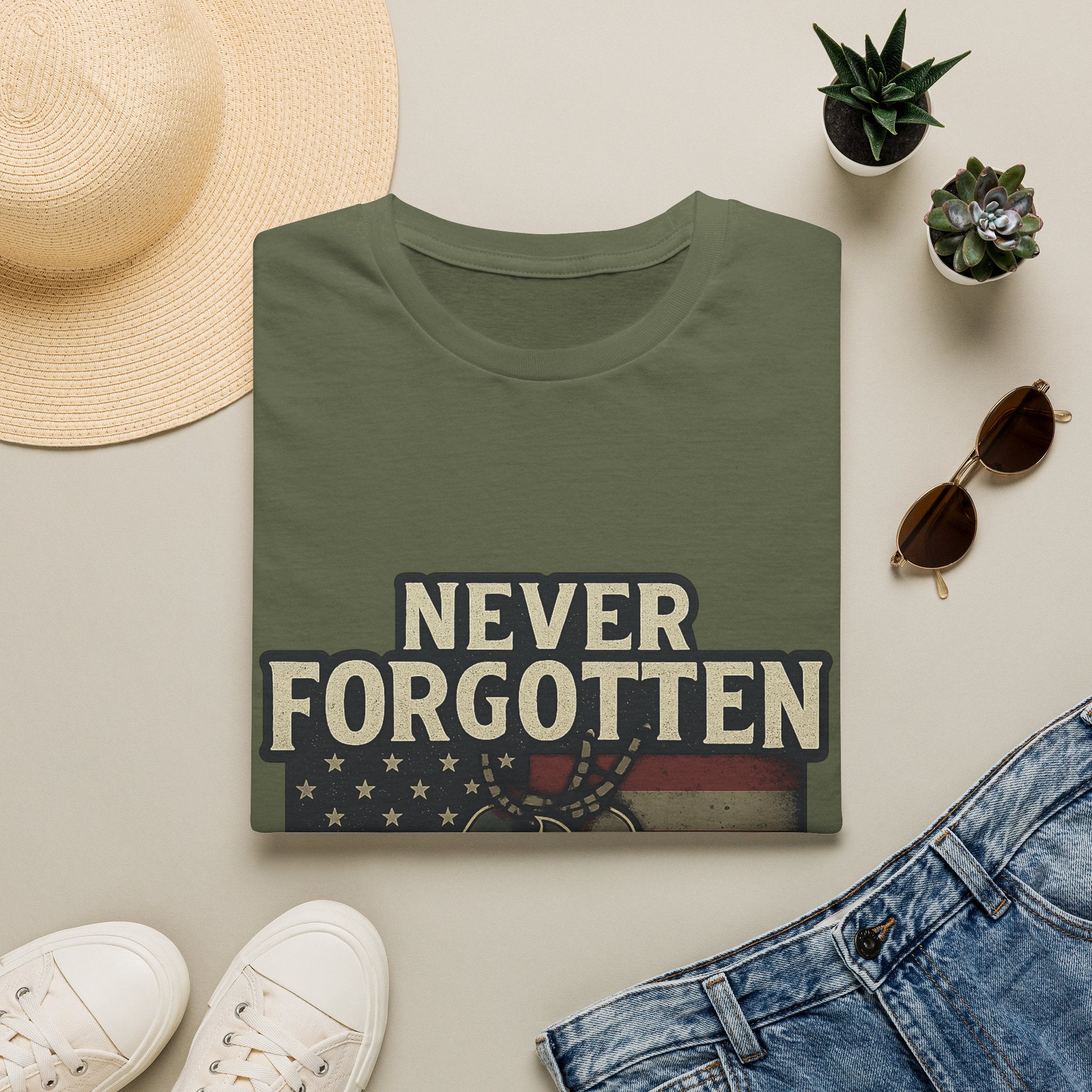 Never Forgotten Veteran Memorial Shirt Custom Name Military Tribute Tee Gold Star Family Gift Personalized Remembrance Tshirt