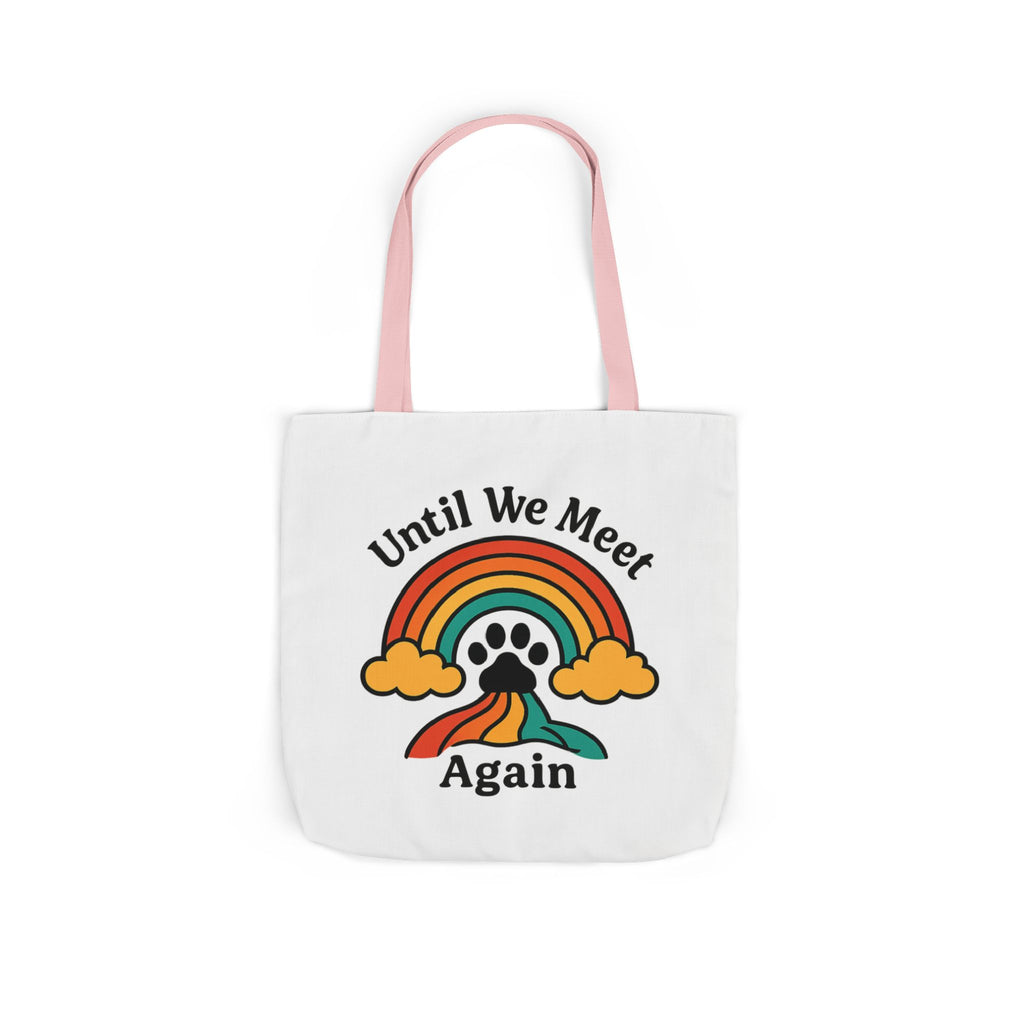Rainbow Bridge Pet Memorial Tote Bag, Pet Loss Gift, Dog Cat Paw Print Remembrance Bag, Until We Meet Again Sympathy Gift