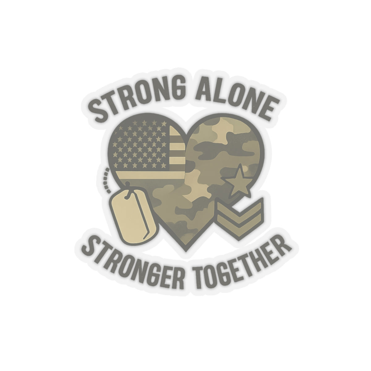 Military Deployment Sticker Strong Alone Stronger Together Camouflage Heart Military Spouse Gift Patriotic励 Army Navy Support