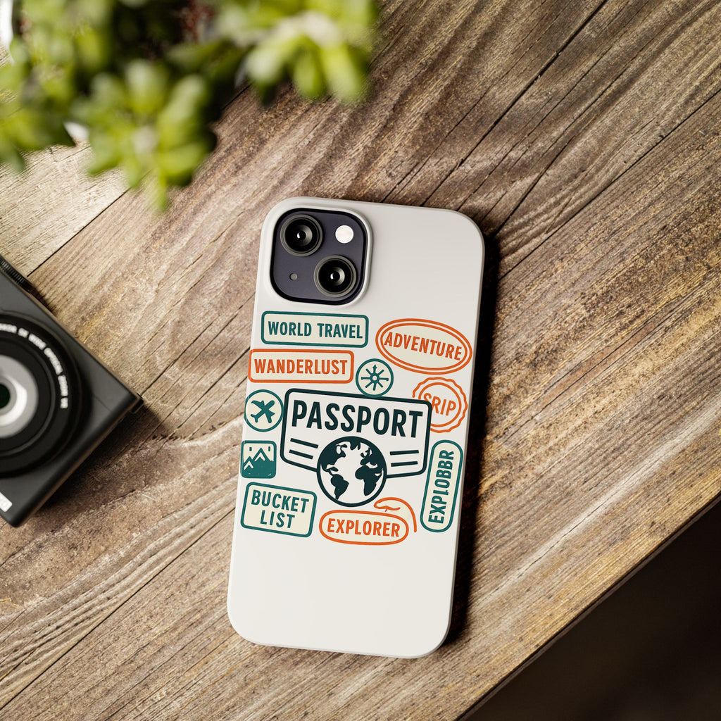 Passport Stamp Phone Case World Travel Gift Wanderlust Adventure Traveler Bucket List Globetrotter Trip Souvenir Explorer Map