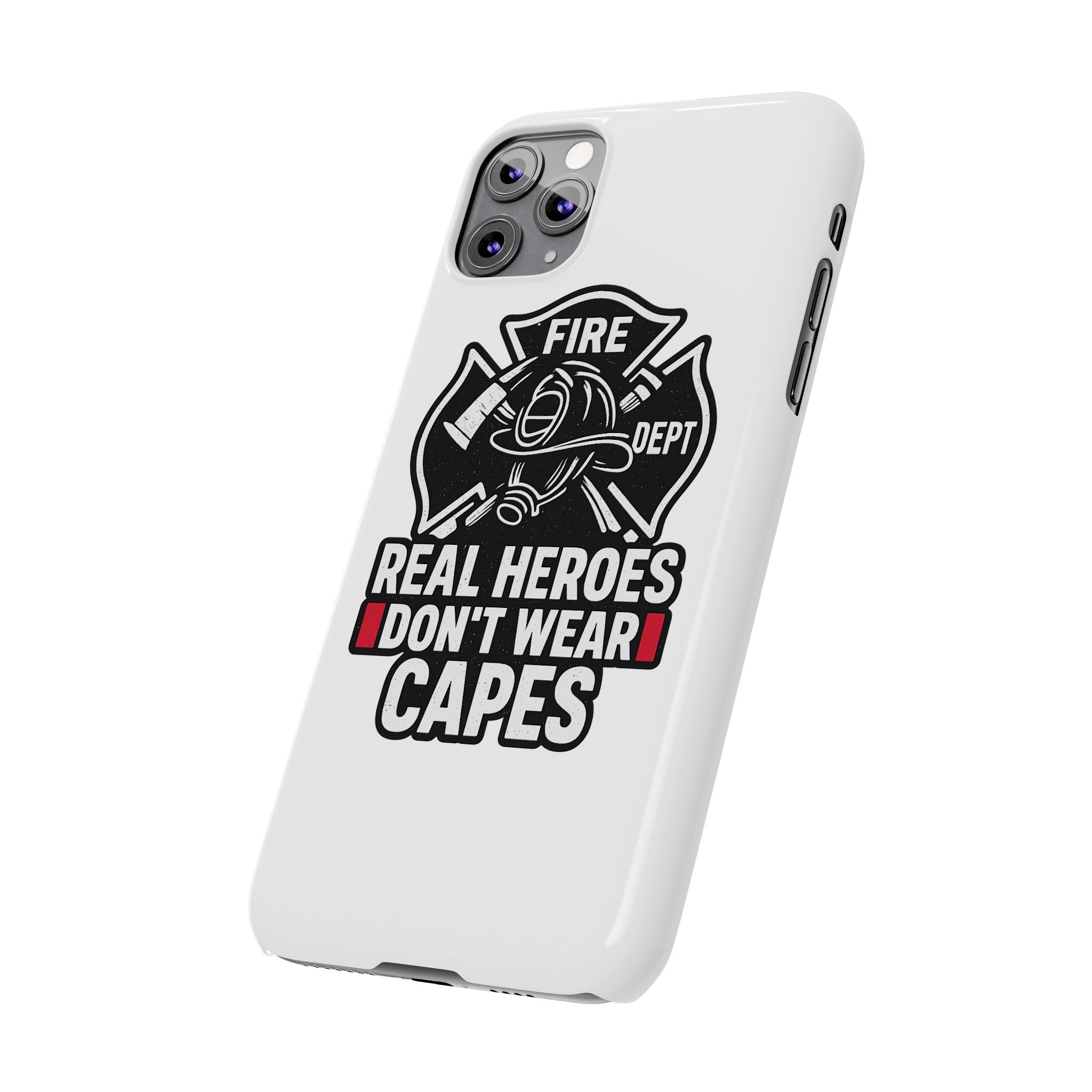 Firefighter Phone Case Real Heroes Don't Wear Capes Thin Red Line Gift for Firefighter Wife Husband Family Fire Dept Appreciation