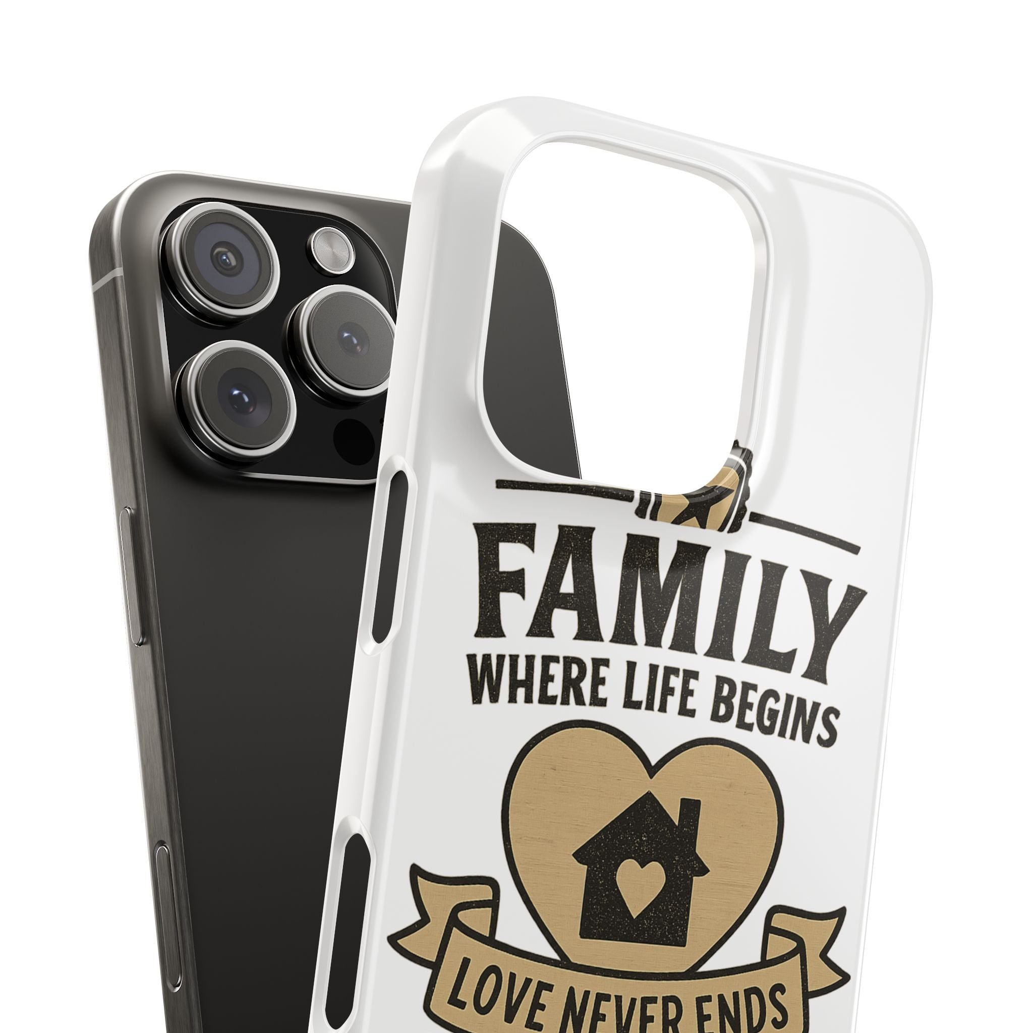Family Where Life Begins Love Never Ends Phone Case, Rustic Farmhouse Gift for Mom Grandma, Mother's Day Gift, Heart Home Decor