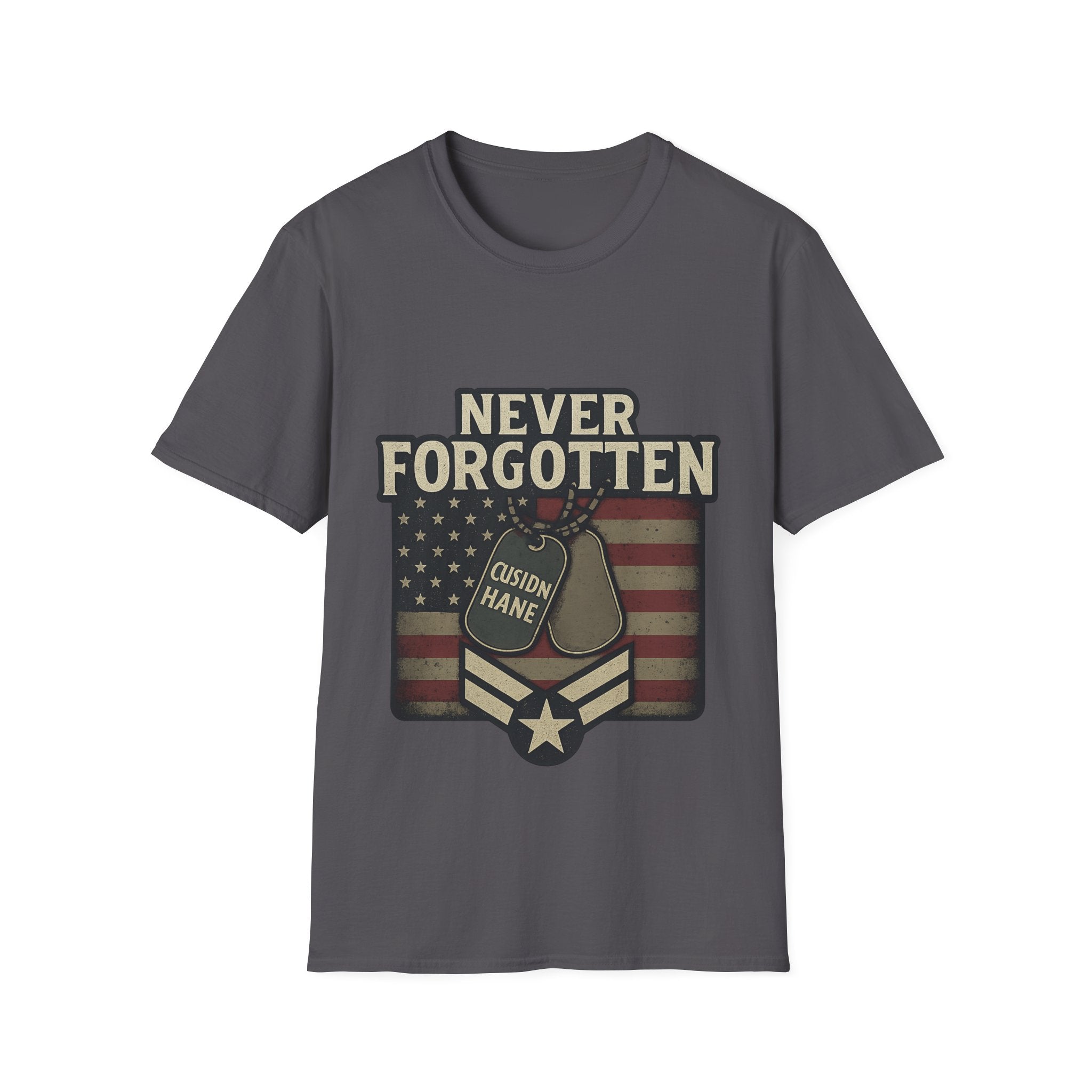 Never Forgotten Veteran Memorial Shirt Custom Name Military Tribute Tee Gold Star Family Gift Personalized Remembrance Tshirt