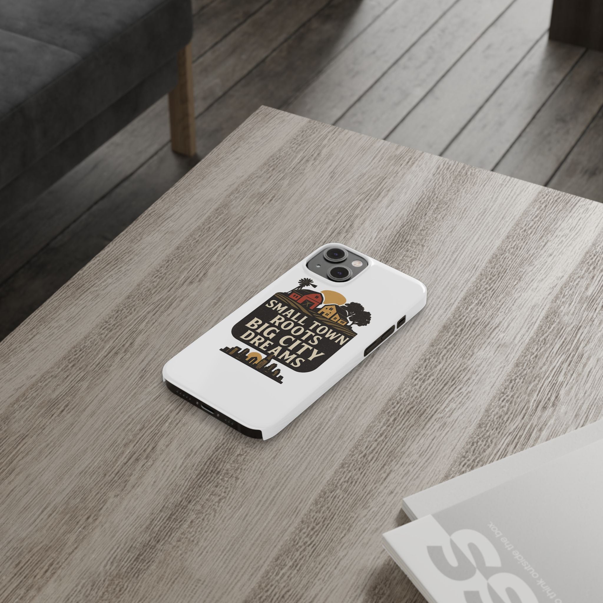 Small Town Roots Big City Dreams Phone Case Hometown Pride Nostalgia Gift Country Life Vintage Aesthetic Rural Americana Case