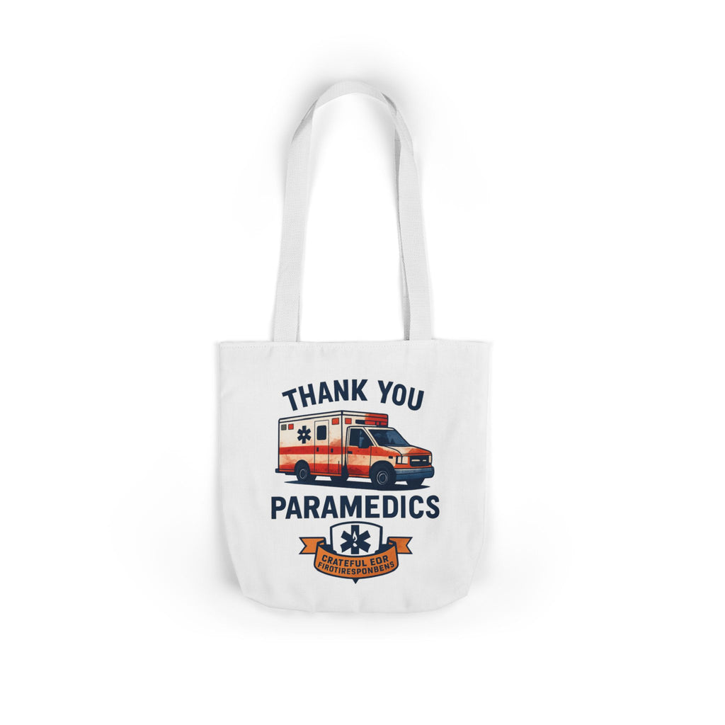 Thank You Paramedics Tote Bag, EMS Appreciation Gift, Grateful for First Responders, Ambulance Watercolor Art, Emergency Medical