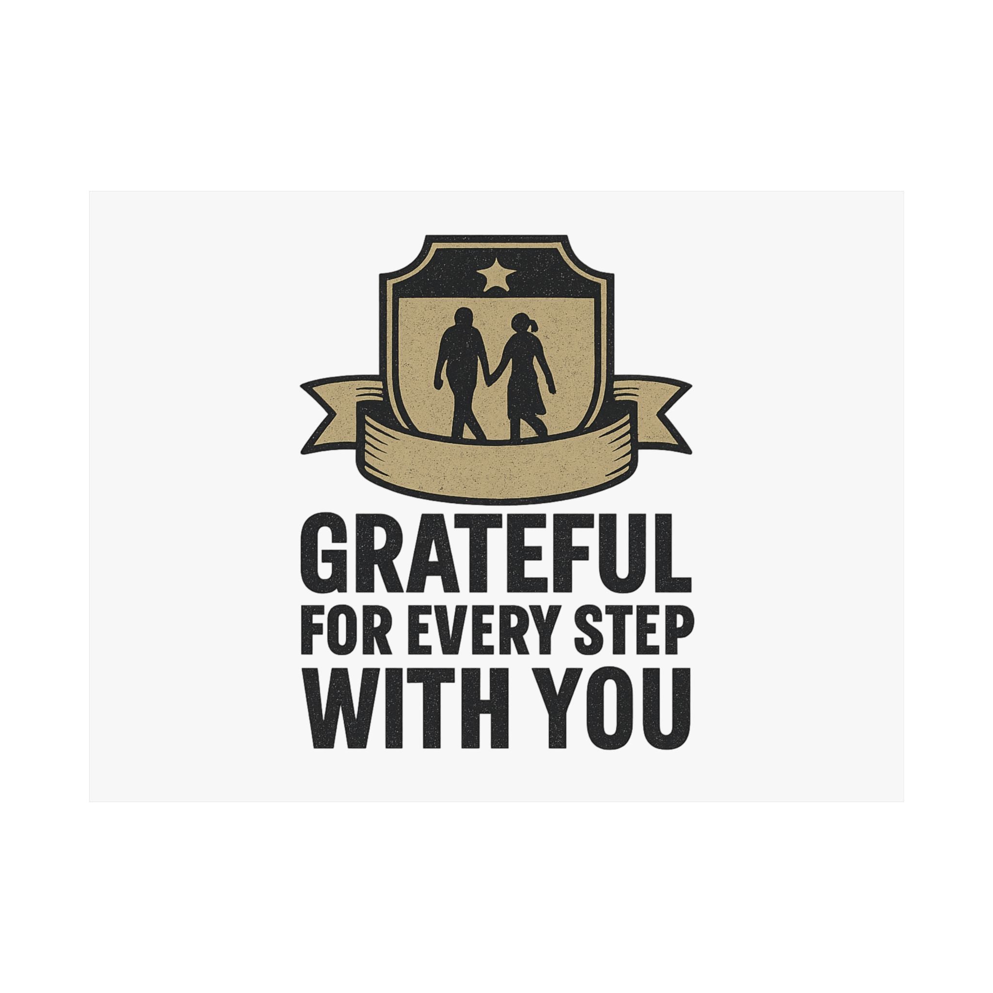 Grateful For Every Step With You Poster Anniversary Gift Relationship Milestone Couple Wall Art Vintage Gratitude Print