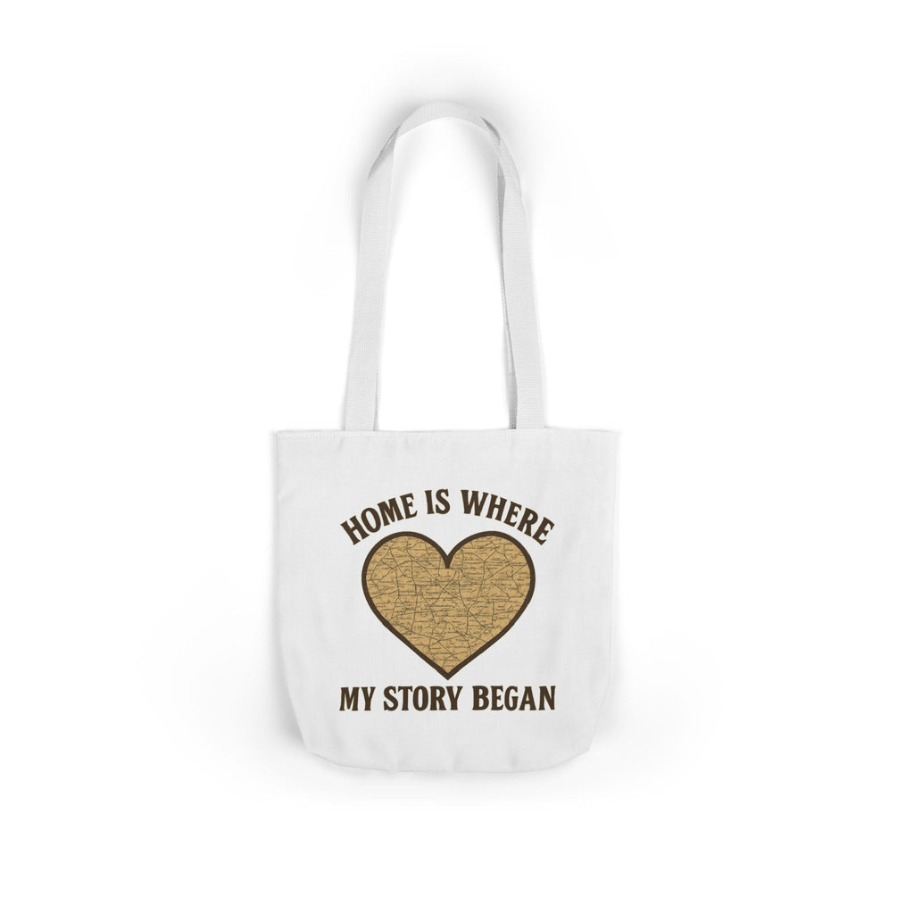 Home Is Where My Story Began Tote Bag Vintage Map Hometown Gift Moving Away Graduation Nostalgia Roots Pride Canvas Bag