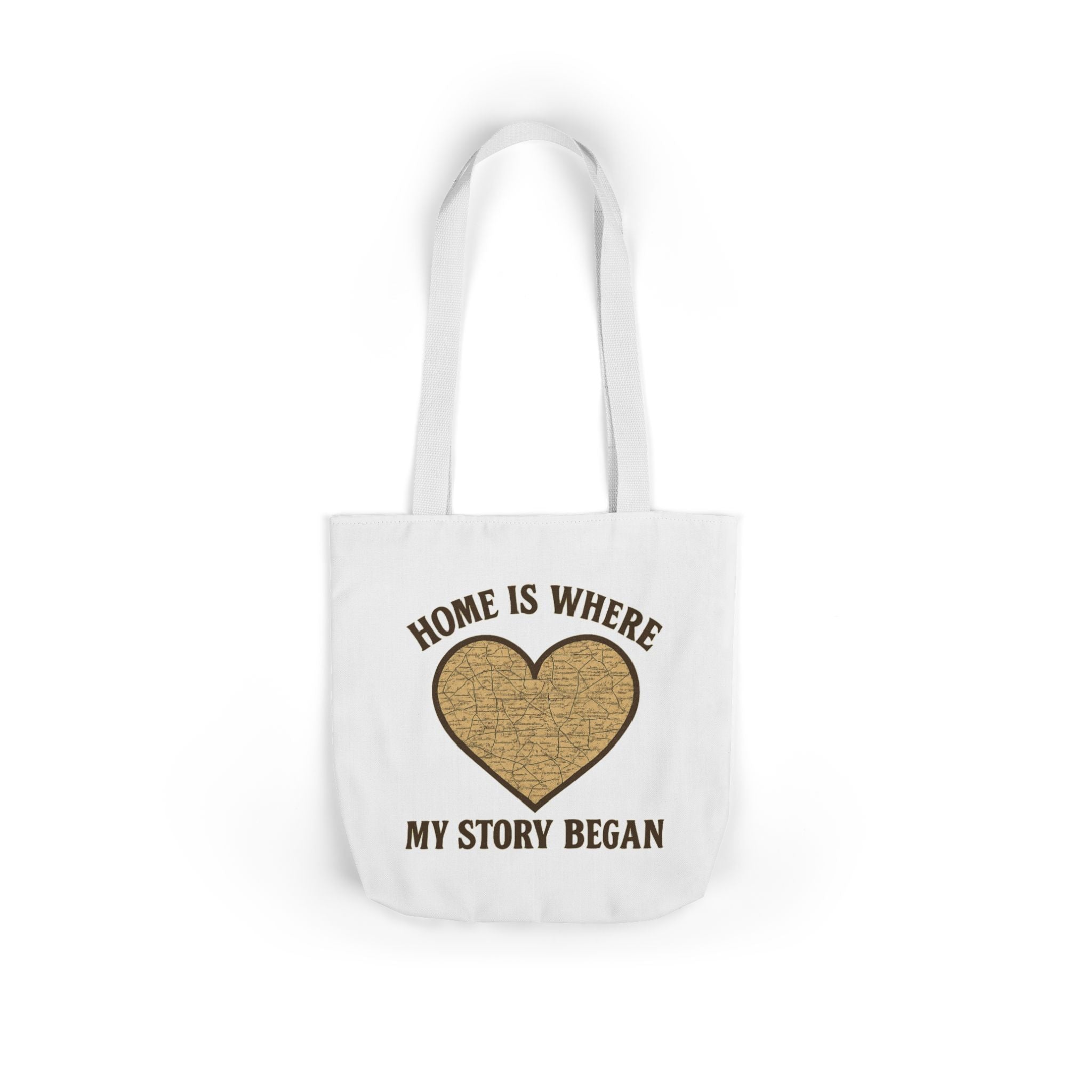 Home Is Where My Story Began Tote Bag Vintage Map Hometown Gift Moving Away Graduation Nostalgia Roots Pride Canvas Bag