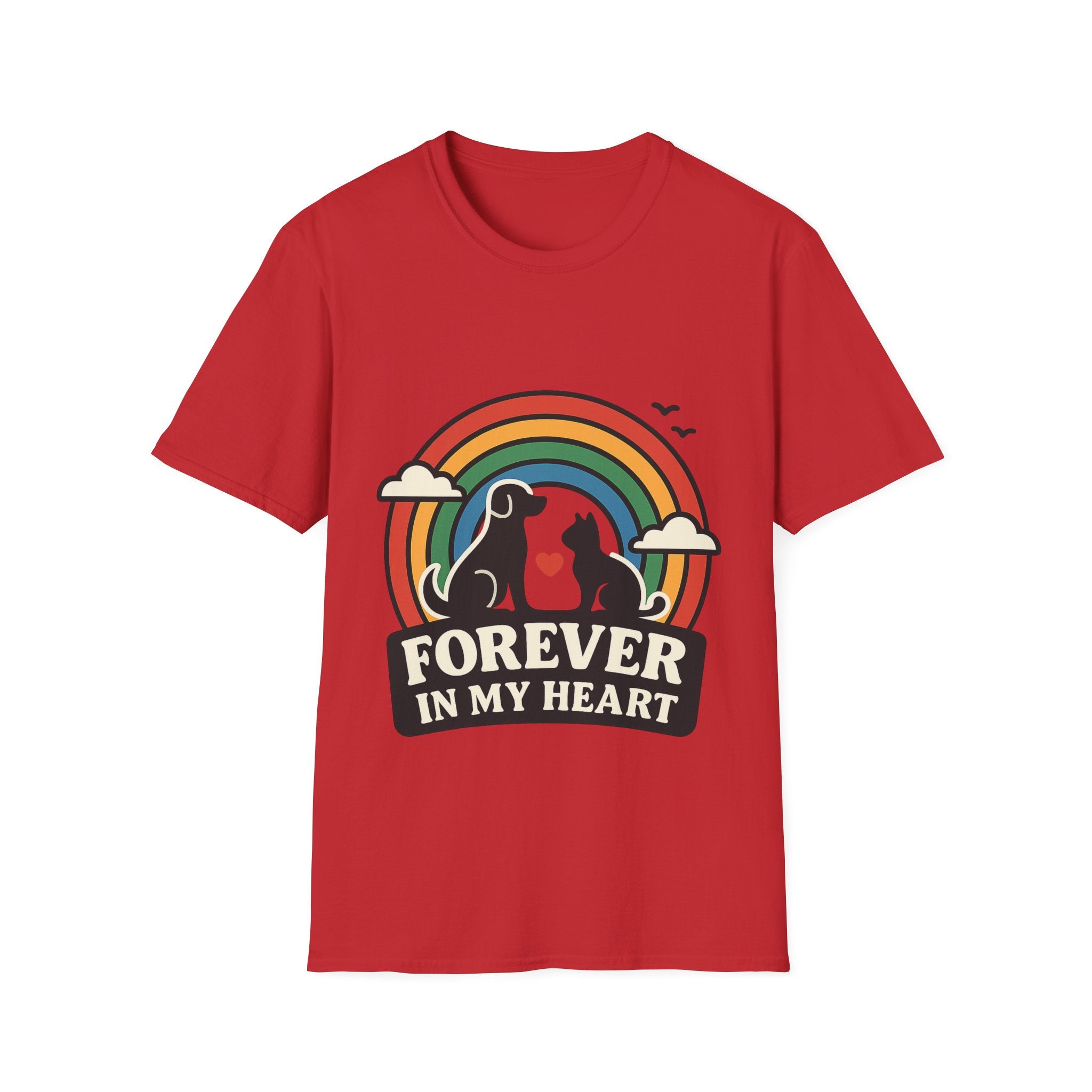 Rainbow Bridge Pet Memorial Shirt, Dog Cat Loss Gift, Forever in My Heart, Pet Remembrance Tee, Sympathy Gift for Pet Owner