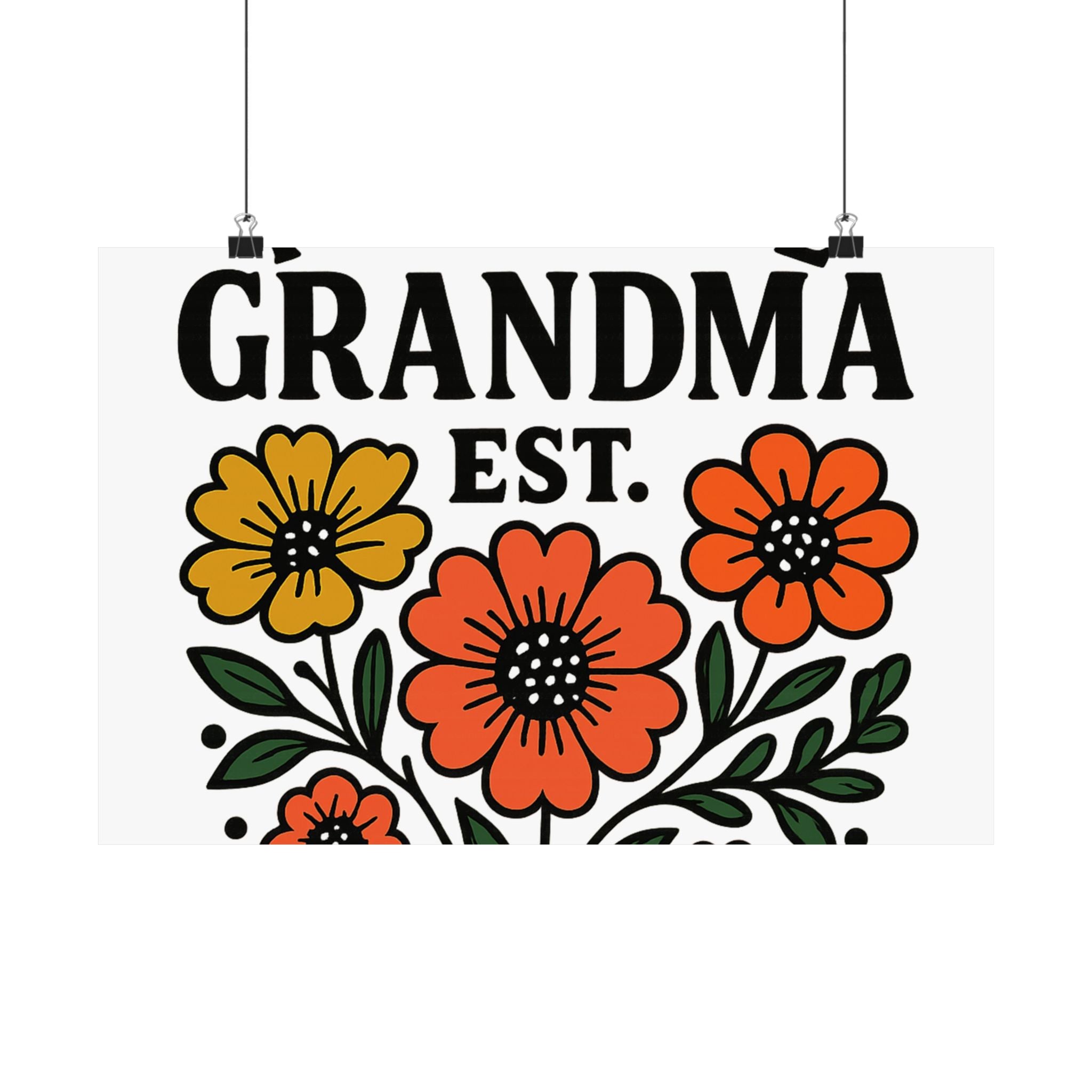 First Time Grandma Est 2025 Print, New Grandmother Gift, Pregnancy Announcement, Grandma to Be Wall Art, Floral Botanical Decor