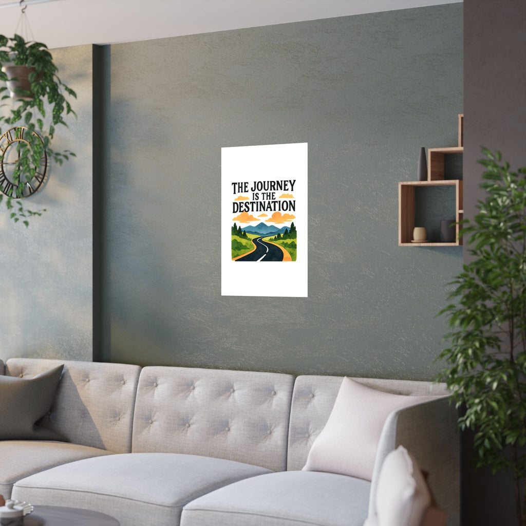 The Journey Is The Destination Print Watercolor Road Trip Poster Inspirational Quote Wall Art Travel Decor Wanderlust Gift