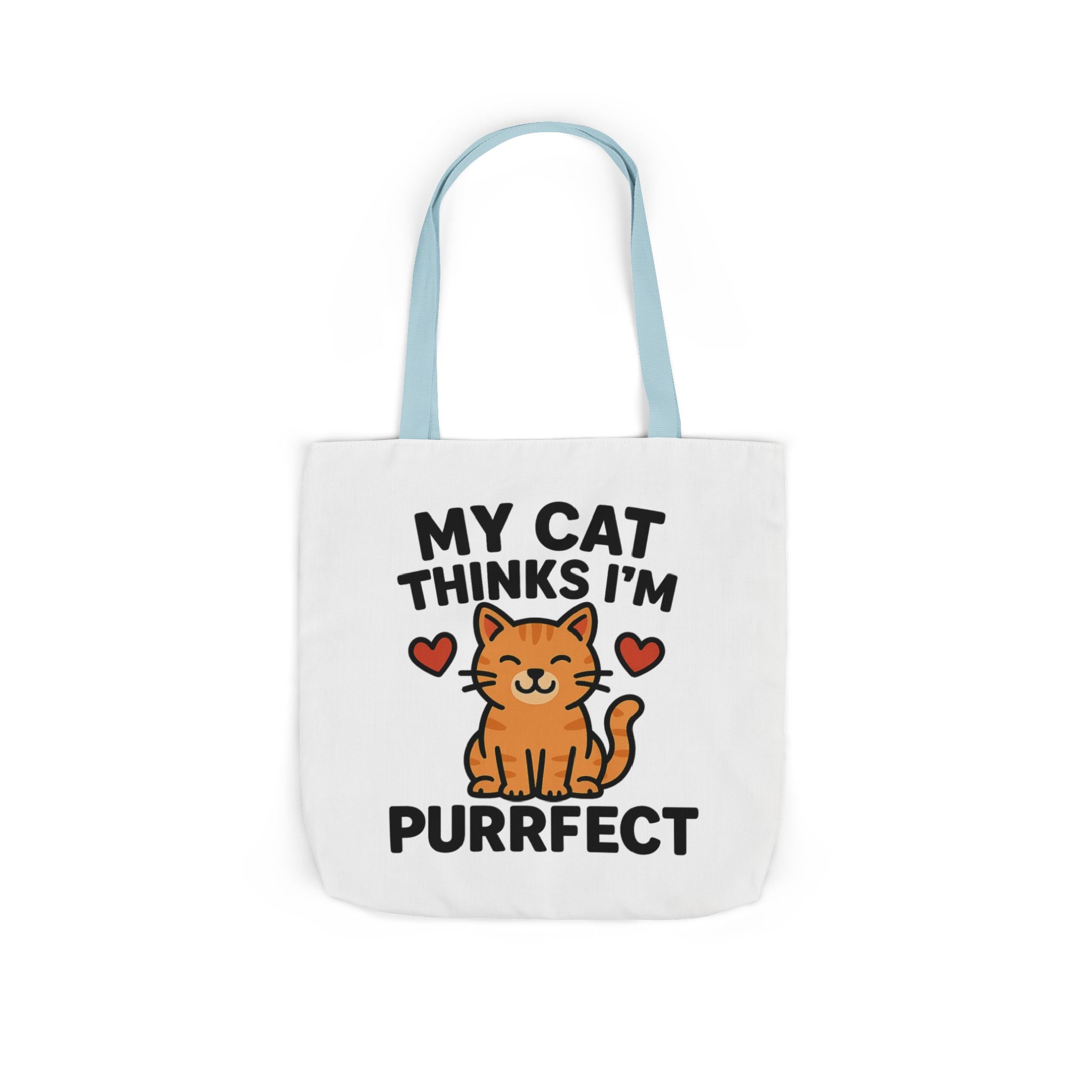 Cat Lover Tote Bag Gift, My Cat Thinks I'm Purrfect Funny Cat Mom Bag, Cat Owner Birthday Gift for Her, Cat Lady Canvas Tote
