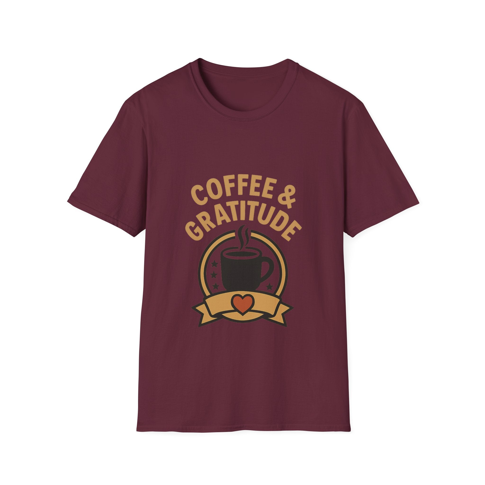 Coffee & Gratitude Shirt, Mindful Living Tee, Self Care Gift for Women, Positive Vibes T-Shirt, Grateful Heart Appreciation Top