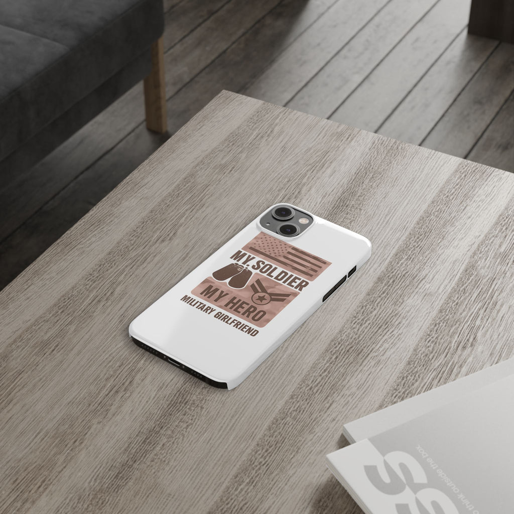 Military Girlfriend Phone Case Rose Gold Camouflage My Soldier My Hero Gift for Army Navy Air Force Girlfriend