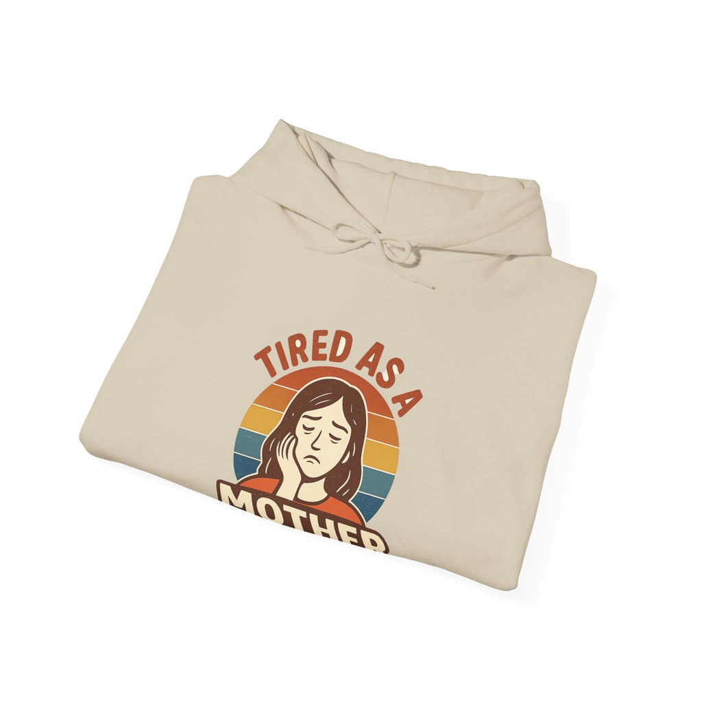Tired As A Mother Hoodie Vintage Rainbow Retro Mom Life Sweatshirt Funny Exhausted Parent Gift Mothers Day Gift