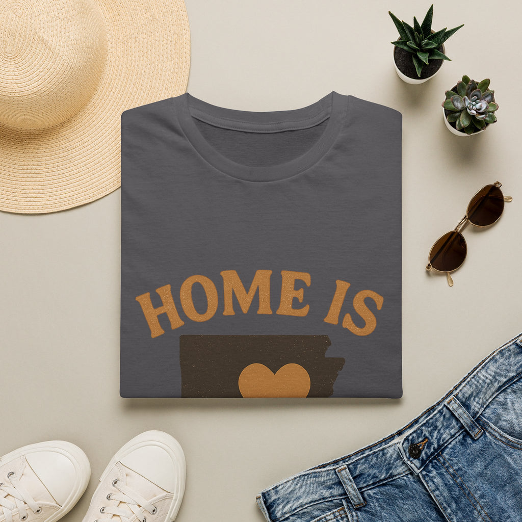 Home Is Where The Heart Is Shirt, Vintage State Silhouette Tee, Hometown Pride Gift, Missing Home Nostalgic T-Shirt