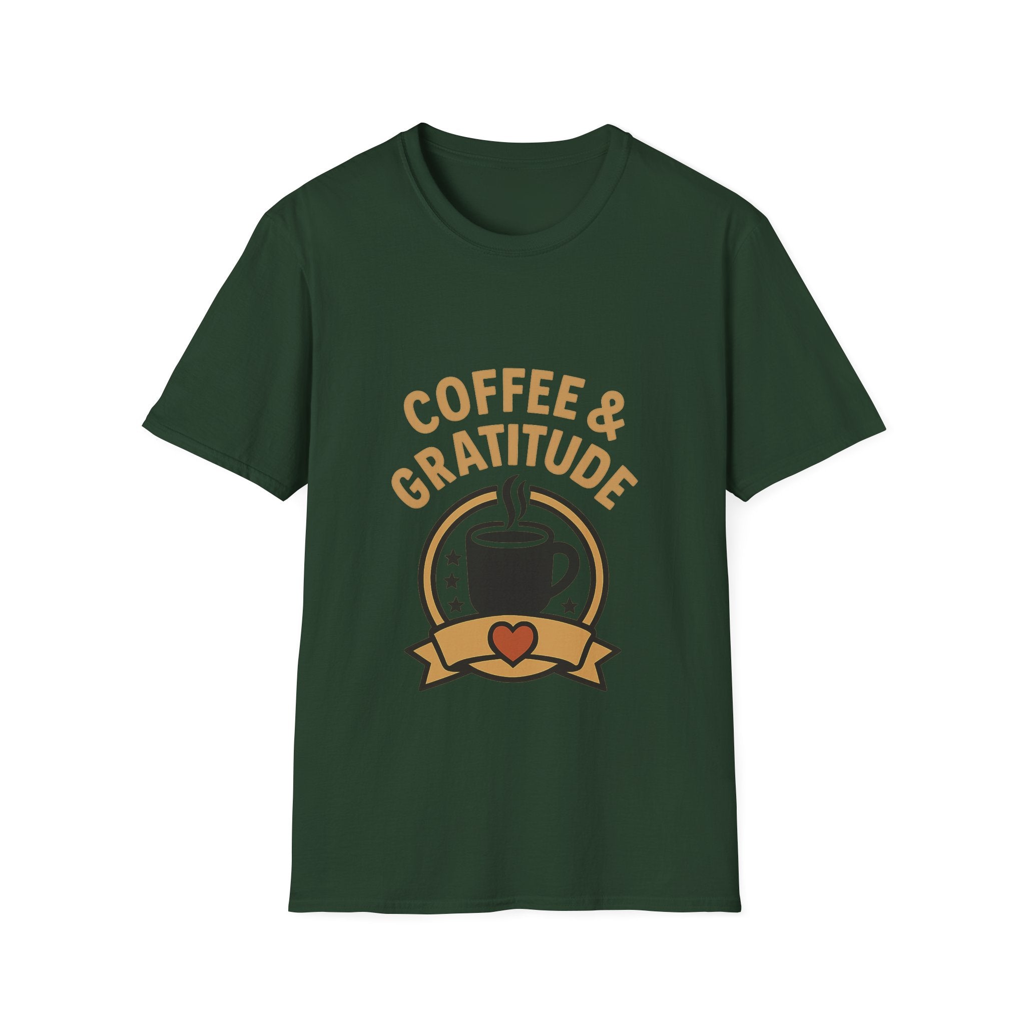 Coffee & Gratitude Shirt, Mindful Living Tee, Self Care Gift for Women, Positive Vibes T-Shirt, Grateful Heart Appreciation Top