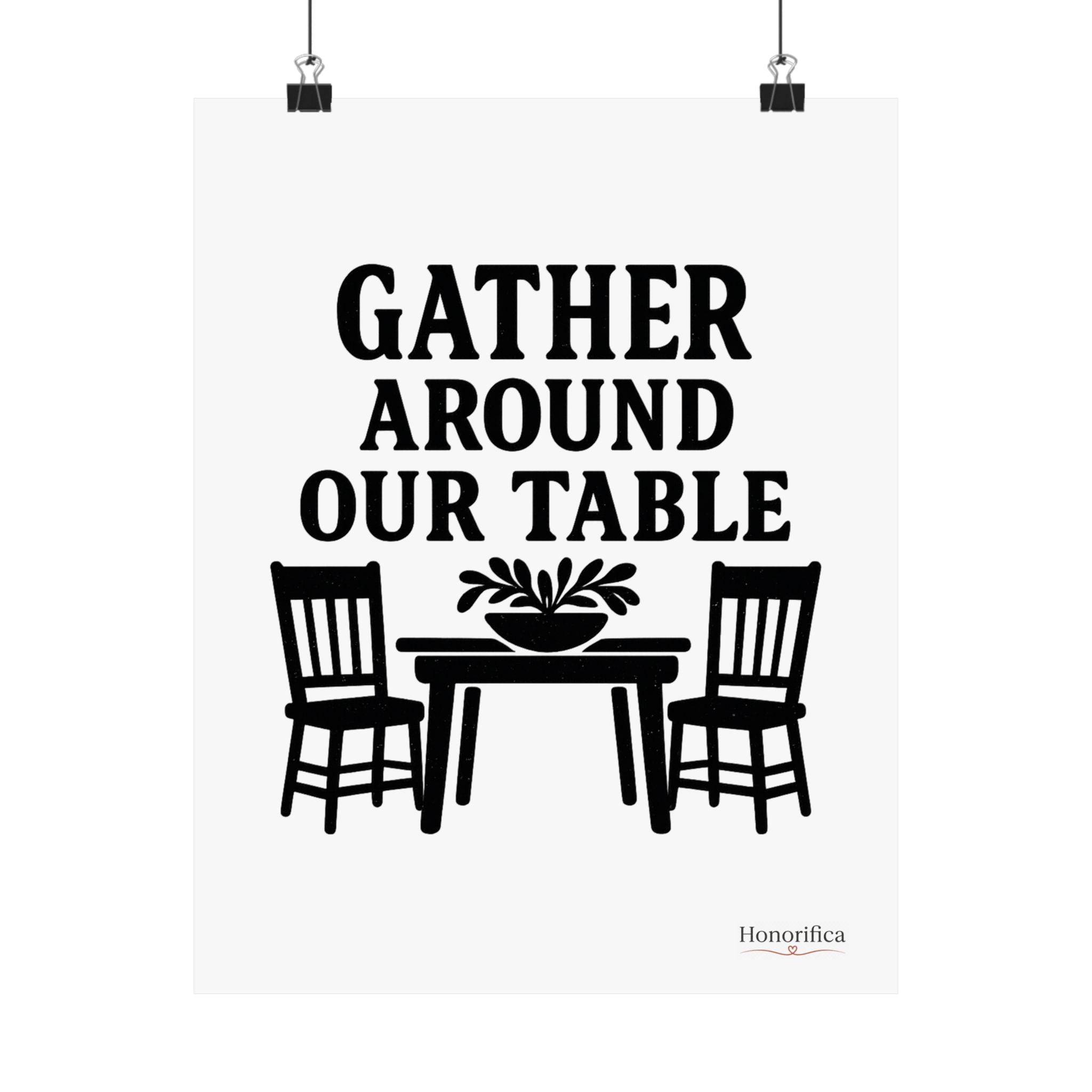 Gather Around Our Table Kitchen Wall Art, Farmhouse Kitchen Decor, Rustic Dining Room Wall Art, Housewarming Gift Poster