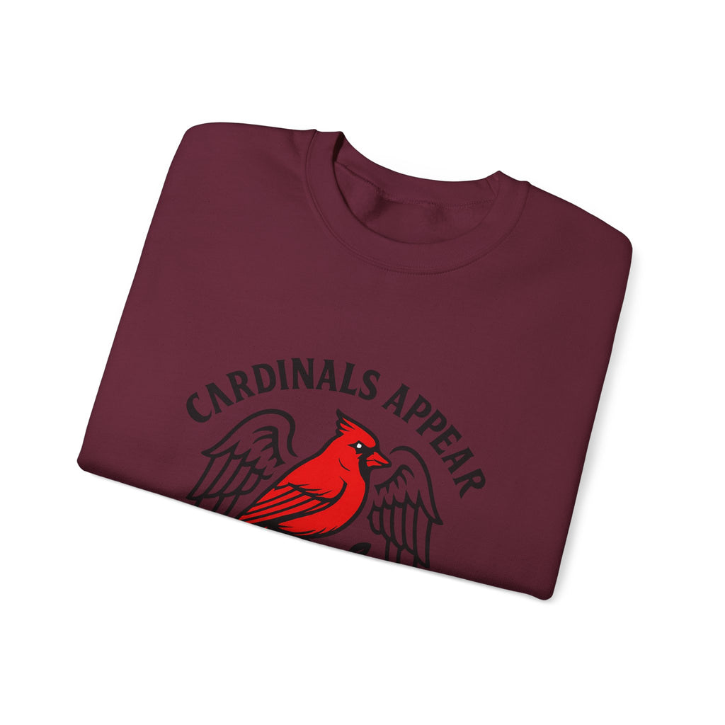 Cardinal Memorial Sweatshirt, Cardinals Appear When Angels Are Near, Sympathy Gift Loss of Loved One, Remembrance Comfort Shirt