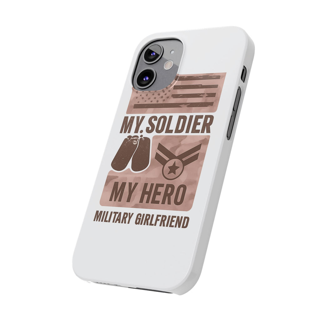Military Girlfriend Phone Case Rose Gold Camouflage My Soldier My Hero Gift for Army Navy Air Force Girlfriend