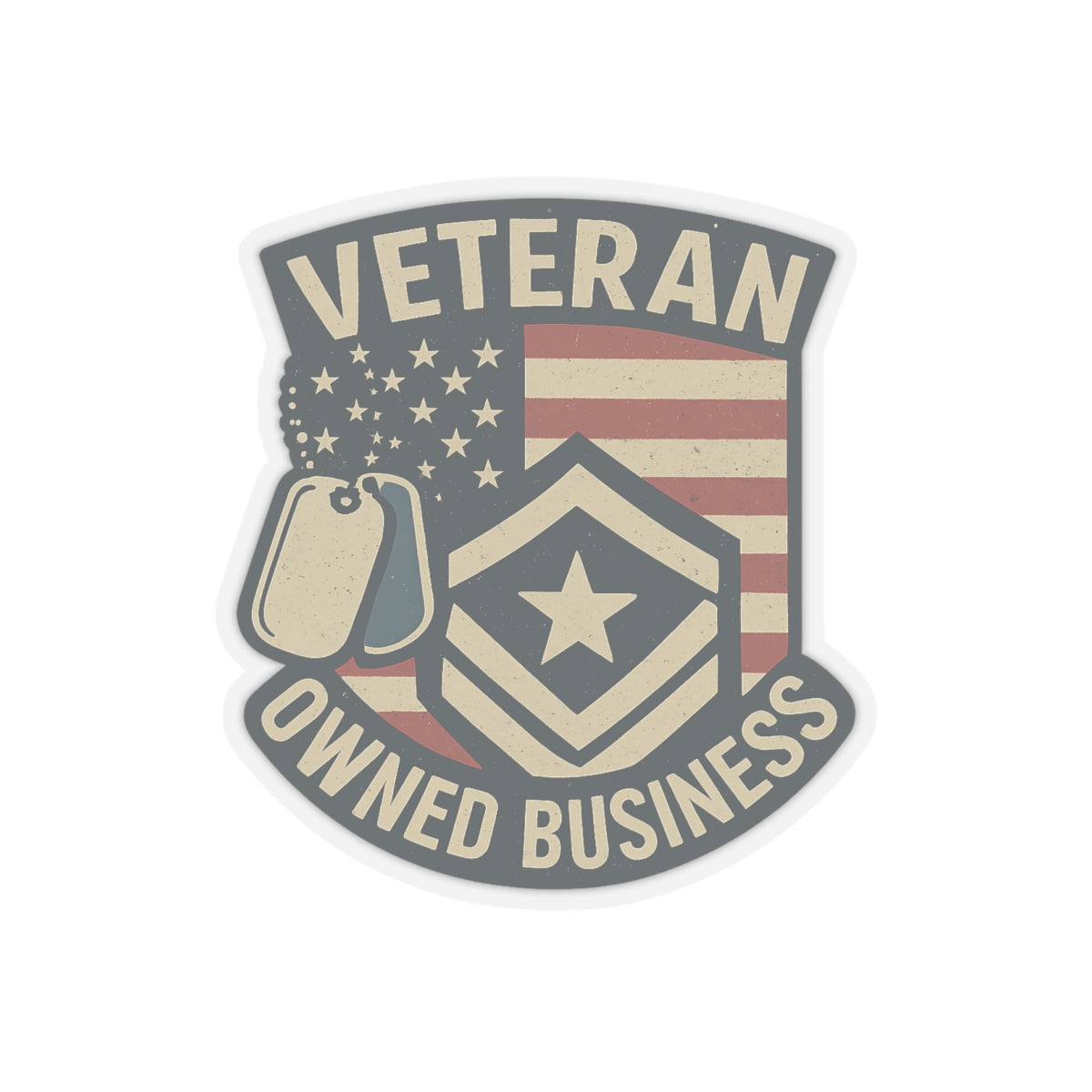 Veteran Owned Business Sticker, Support Veteran Business Decal, Military Owned Shop Badge, Patriotic Thank You Vet Small Business