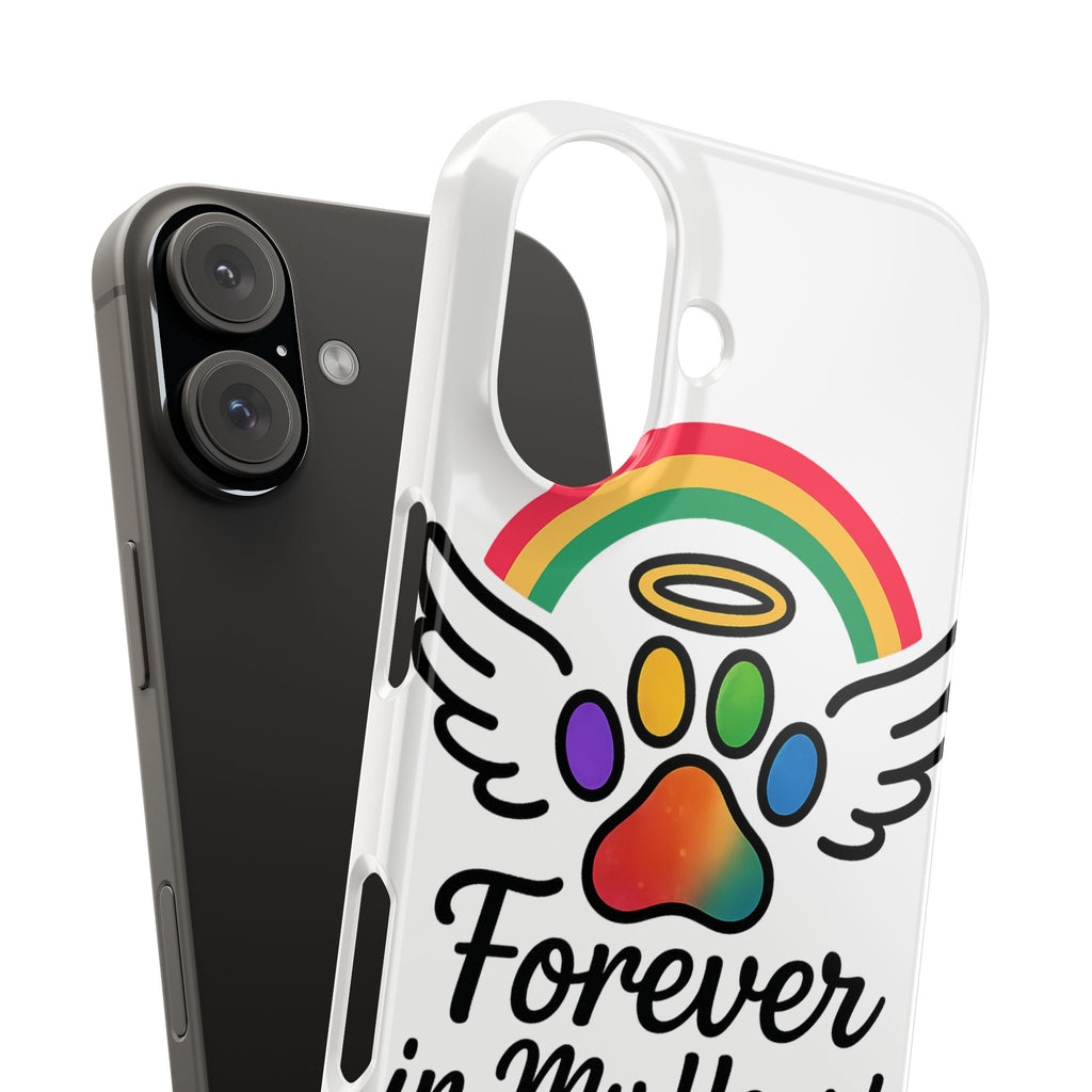 Rainbow Bridge Pet Memorial Phone Case Forever in My Heart Dog Cat Loss Sympathy Gift Remembrance Watercolor Paw Print Angel Pet
