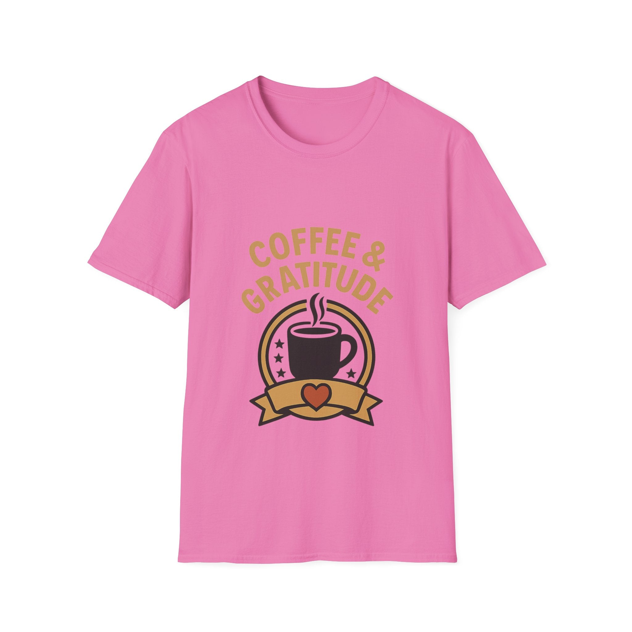 Coffee & Gratitude Shirt, Mindful Living Tee, Self Care Gift for Women, Positive Vibes T-Shirt, Grateful Heart Appreciation Top