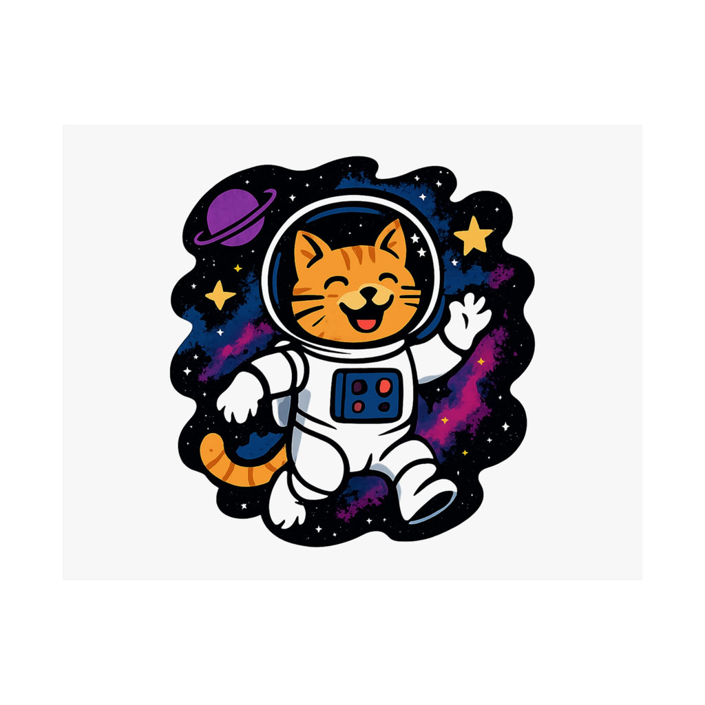 Cat Astronaut Galaxy Poster, Space Cat Wall Art, Funny Cat Lover Gift, Nebula Cat Print, Whimsical Space Room Decor, Quirky Wall Art
