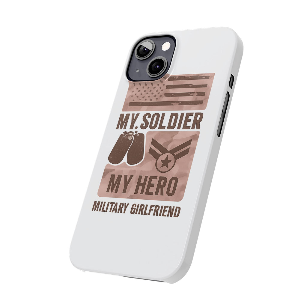 Military Girlfriend Phone Case Rose Gold Camouflage My Soldier My Hero Gift for Army Navy Air Force Girlfriend