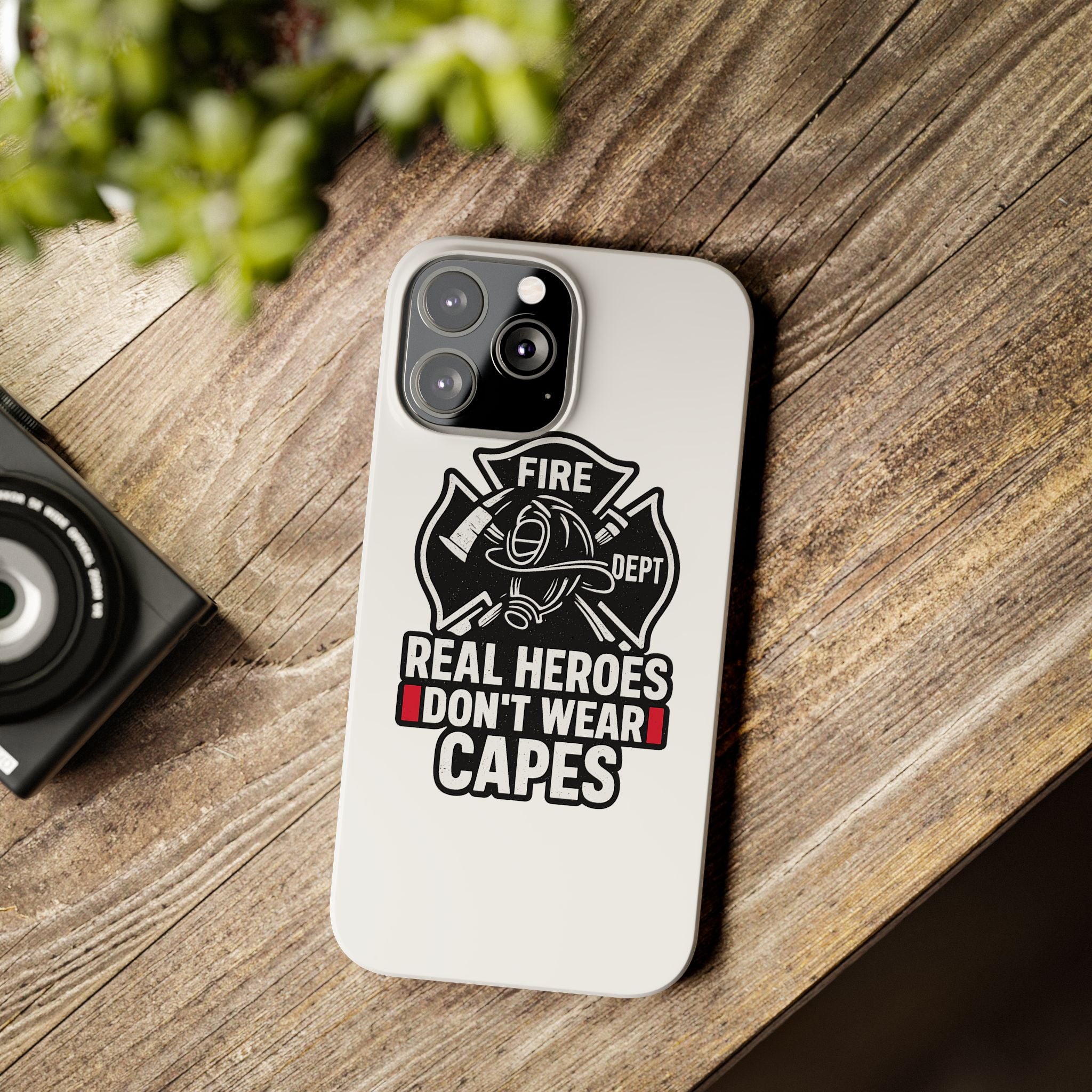 Firefighter Phone Case Real Heroes Don't Wear Capes Thin Red Line Gift for Firefighter Wife Husband Family Fire Dept Appreciation