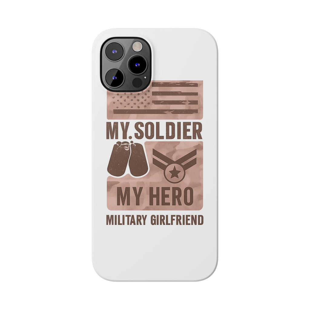 Military Girlfriend Phone Case Rose Gold Camouflage My Soldier My Hero Gift for Army Navy Air Force Girlfriend