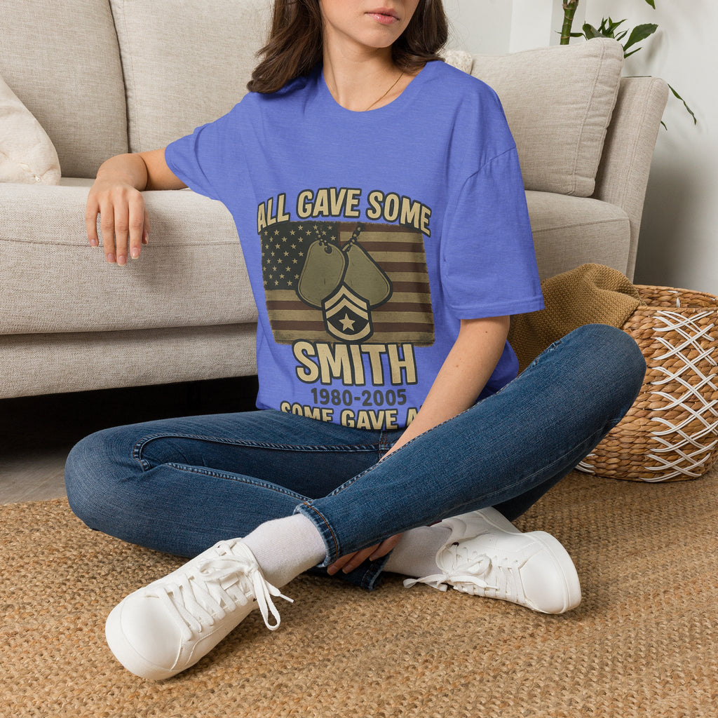 Custom Veteran Shirt | All Gave Some Some Gave All | Personalized Veterans Day Gift | Military Family Pride Tshirt with Name & Dates