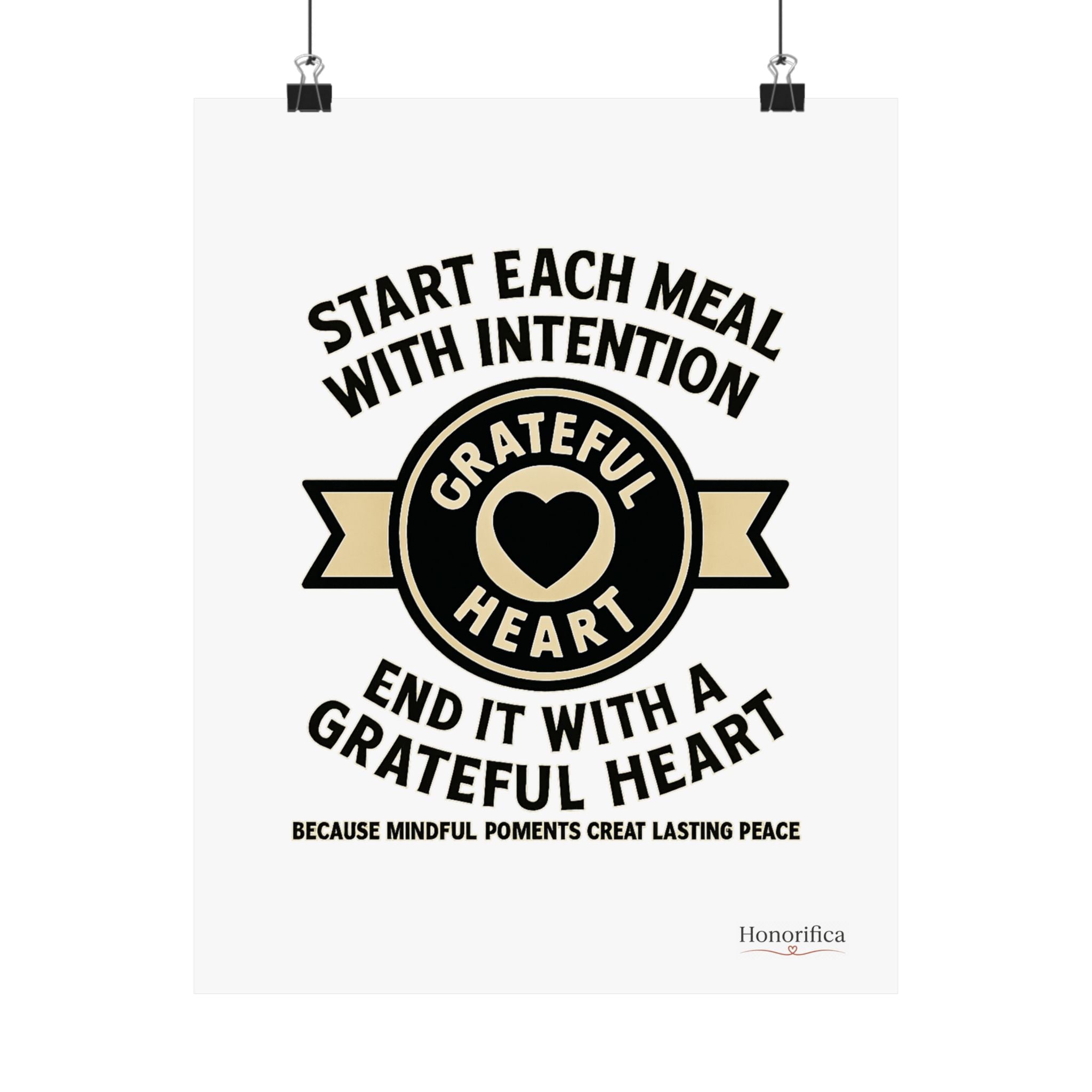 Grateful Heart Daily Affirmations Placemat Poster, Gratitude Prompts Mindful Eating, Thanksgiving Table Decor, Wellness Gift
