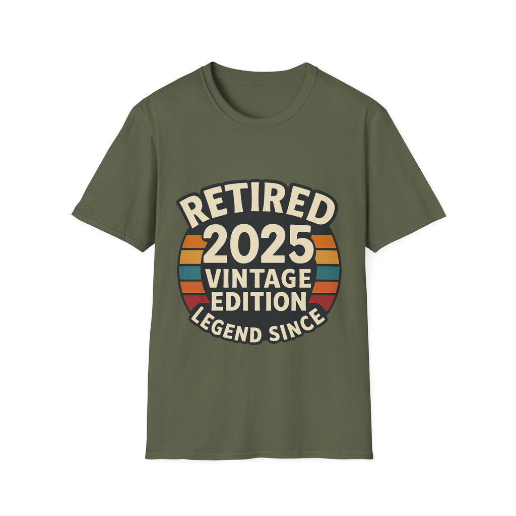 Retired 2025 Vintage Edition T-Shirt, Retirement Gift for Coworker Dad Grandpa, Funny Retirement Party Shirt, Legend Since 2025