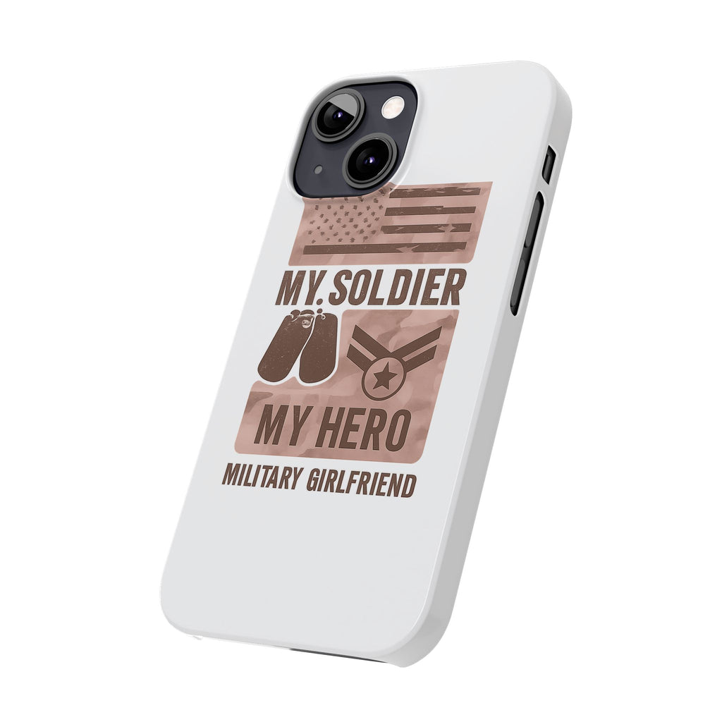 Military Girlfriend Phone Case Rose Gold Camouflage My Soldier My Hero Gift for Army Navy Air Force Girlfriend