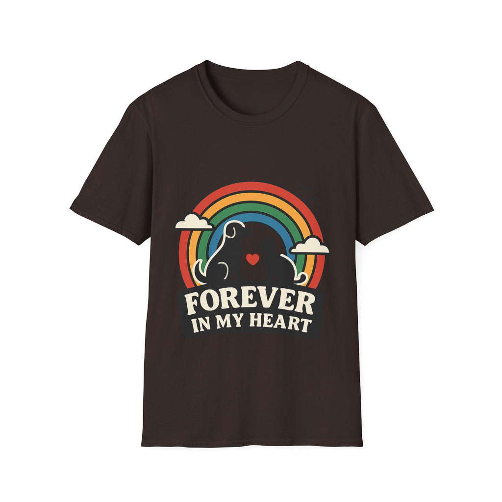 Rainbow Bridge Pet Memorial Shirt, Dog Cat Loss Gift, Forever in My Heart, Pet Remembrance Tee, Sympathy Gift for Pet Owner