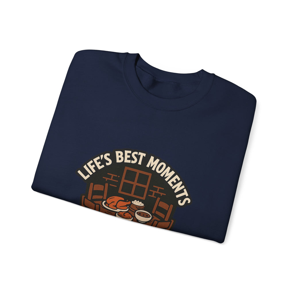 Life's Best Moments At The Table Sweatshirt, Family Dinner Crewneck, Cozy Kitchen Gift for Mom, Farmhouse Comfort Food Lover