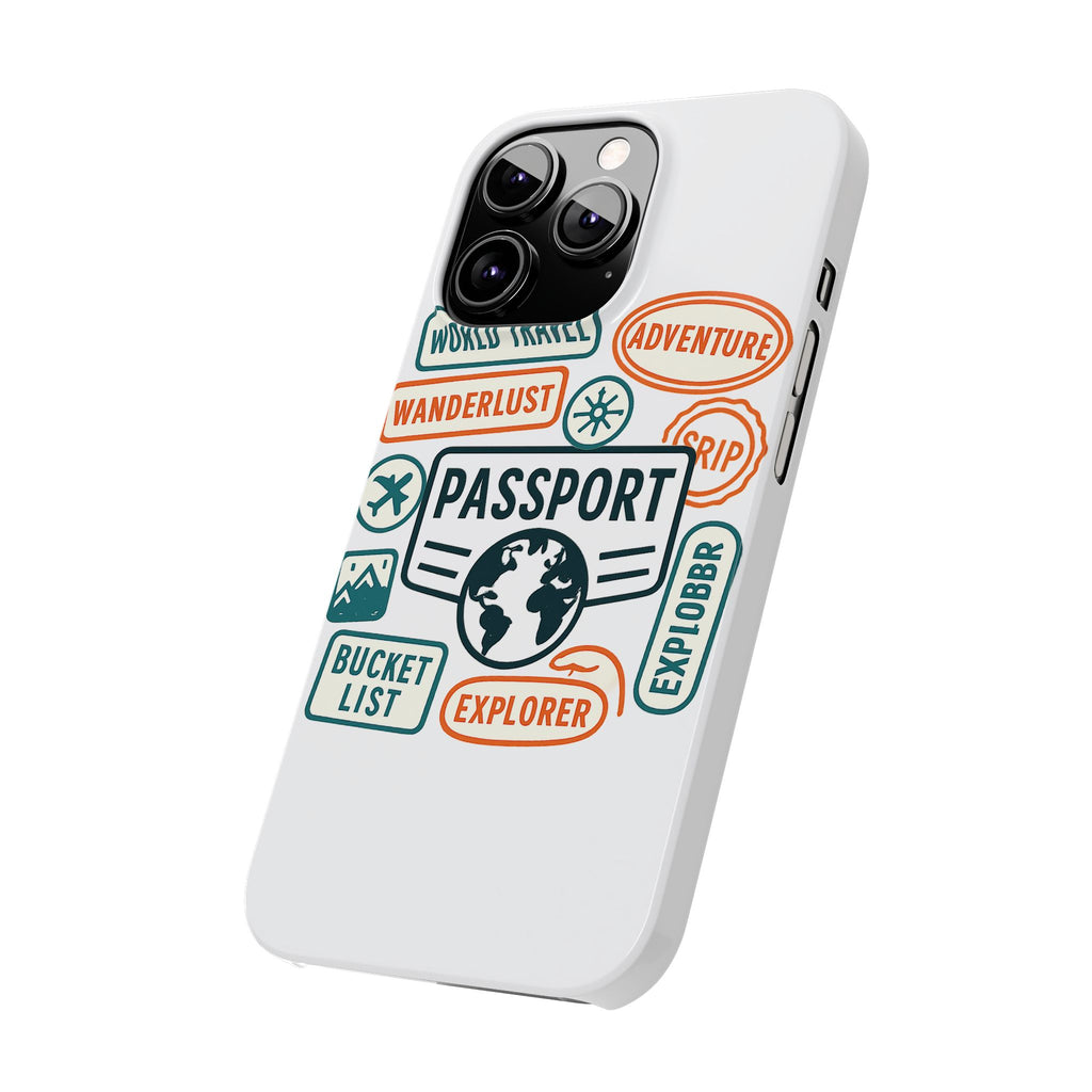 Passport Stamp Phone Case World Travel Gift Wanderlust Adventure Traveler Bucket List Globetrotter Trip Souvenir Explorer Map