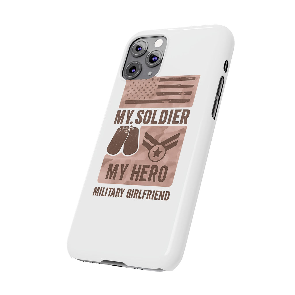 Military Girlfriend Phone Case Rose Gold Camouflage My Soldier My Hero Gift for Army Navy Air Force Girlfriend