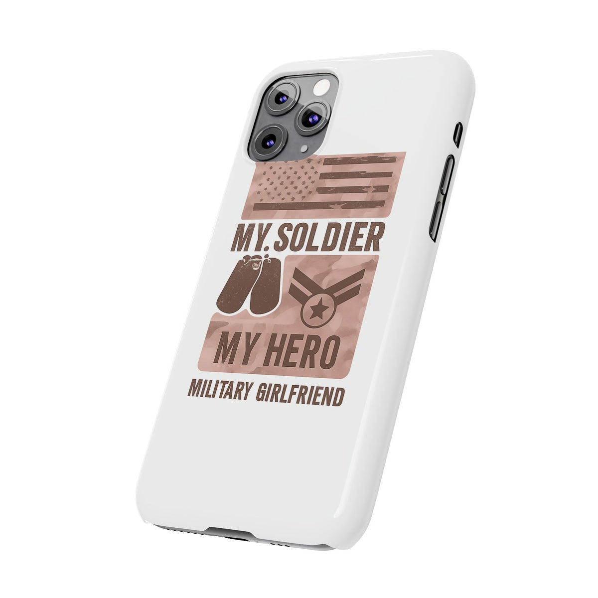 Military Girlfriend Phone Case Rose Gold Camouflage My Soldier My Hero Gift for Army Navy Air Force Girlfriend