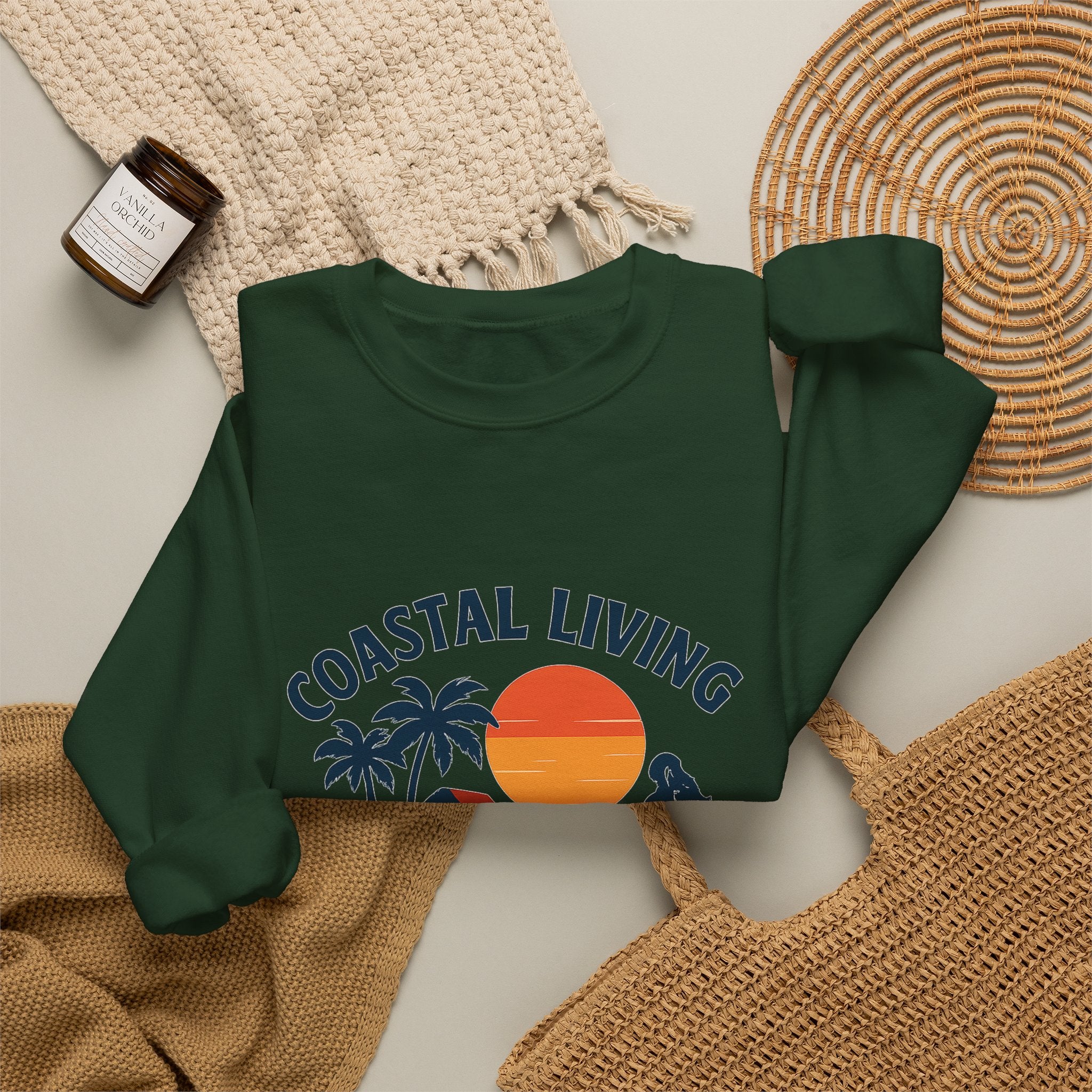 Beach Town Sunset Sweatshirt Coastal Living Salt Air Sun-Kissed Hair Ocean Vibes Vacation Gift Nautical Crewneck Surfer Beach Lover