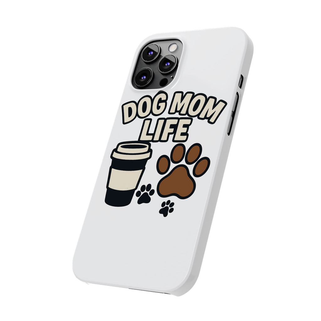 Dog Mom Life Phone Case, Coffee & Paws Illustrated Design, Gift for Dog Lover, Pet Parent Phone Case, Dog Owner Gift