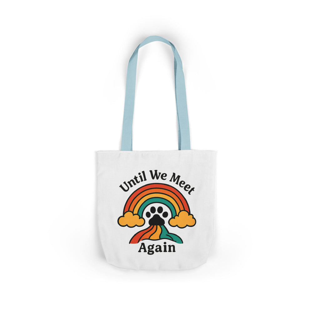 Rainbow Bridge Pet Memorial Tote Bag, Pet Loss Gift, Dog Cat Paw Print Remembrance Bag, Until We Meet Again Sympathy Gift