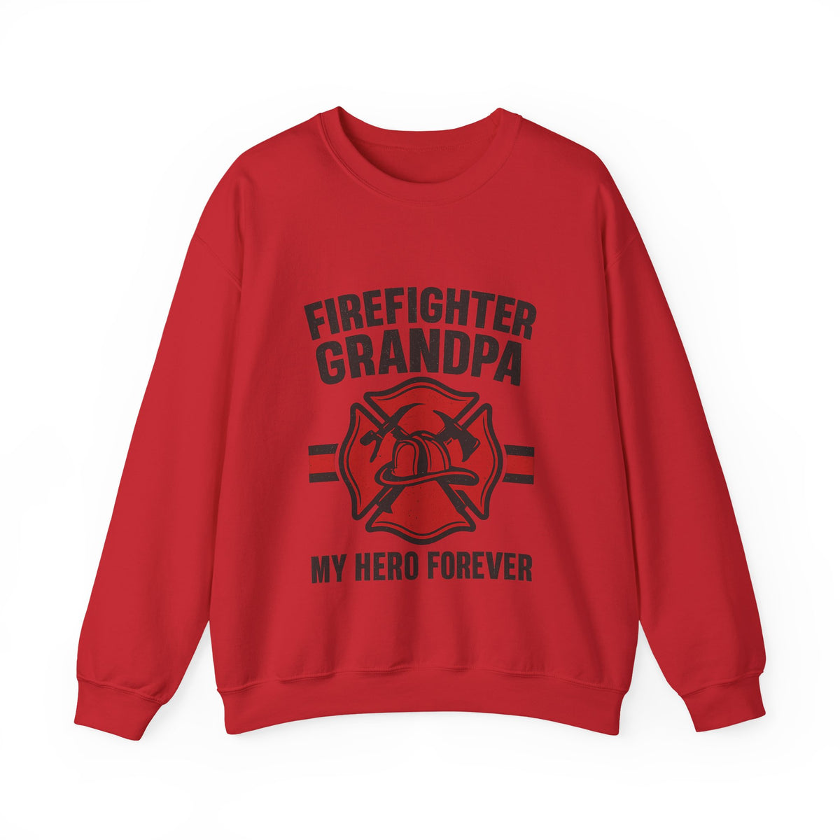 Firefighter Grandpa Sweatshirt My Hero Forever Gift Vintage Fire Station Badge Grandparents Day Fireman Grandfather Shirt